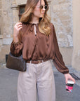 Blouse ANASTASIA - Marron