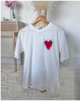 T-shirt CŒUR - Blanc 🇮🇹