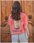 T-shirt COFFEE - Corail 🇮🇹