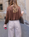 Blouse ANASTASIA - Marron