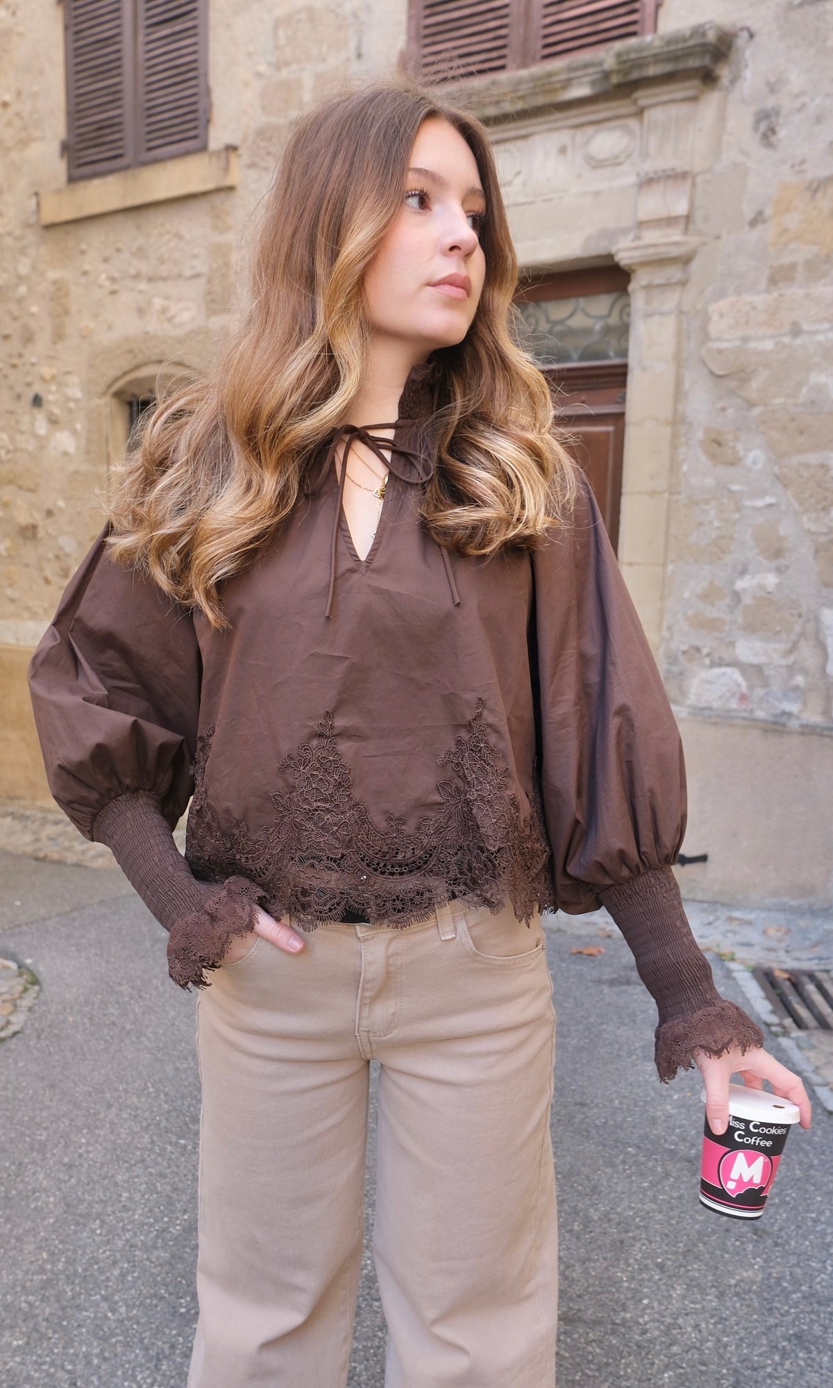 Blouse VICTORIA - Marron