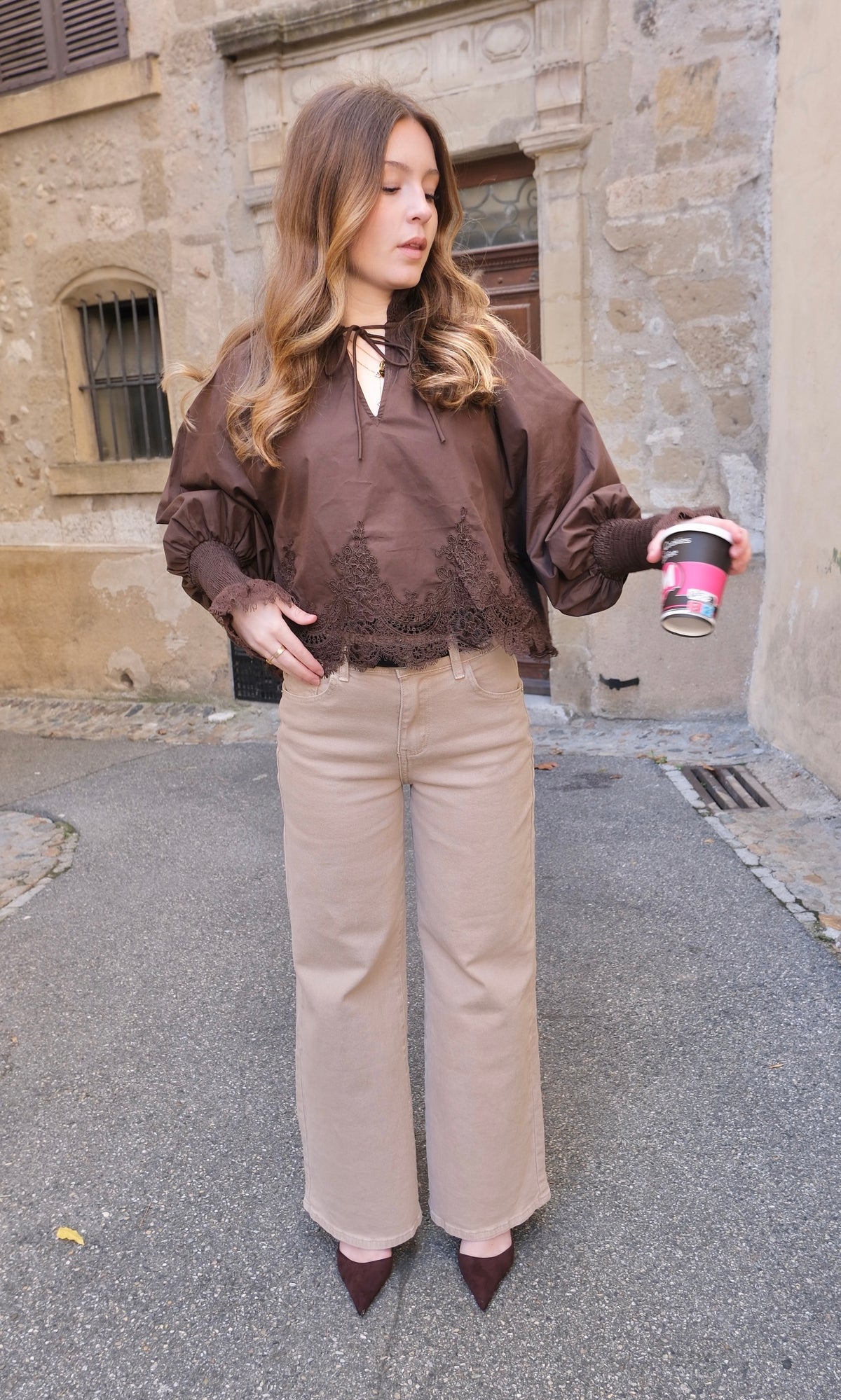 Blouse VICTORIA - Marron