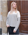 Pull AVA - Blanc et noir