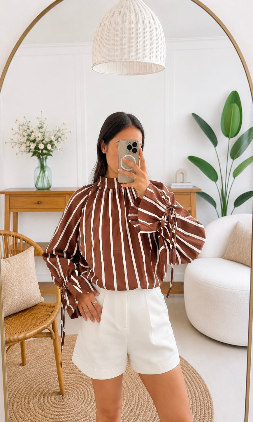 Blouse SEYANNA - Marron