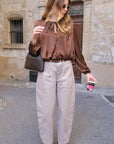 Blouse ANASTASIA - Marron