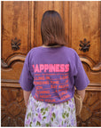T-shirt HAPPINESS - Violet 🇮🇹